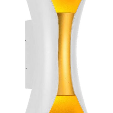Wasserdichte LED-Wandleuchte für den Außenbereich mit zwei Leuchtenköpfen, nach oben und unten gerichteter Abstrahlung, 6 W, 150 mm lang, 3000 K warmweißes Licht, Goldfarben (1/5)