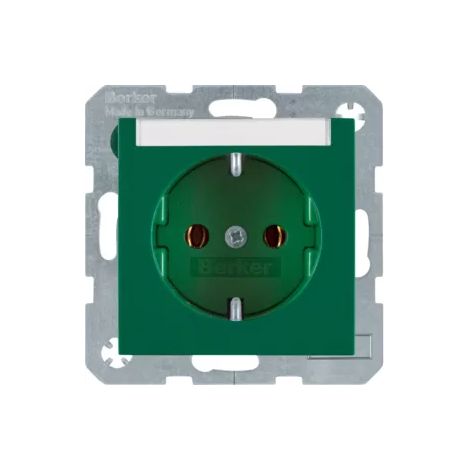 Berker SCHUKO-Steckdose gn/gl m.Beschriftungsfeld 47508903 (1/2)