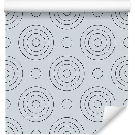 Carta da parati con motivo geometrico grigio chiaro per soggiorno e camera da letto, 50x1000 cm (1/5)