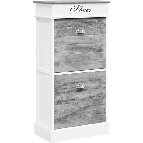 Maison Exclusive - Scarpiera Grigia 50x28x98 cm in Legno di Paulownia (1/5)