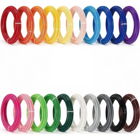 Filament d'impression 3D PLA 1,75 mm, 20 couleurs, recharge PLA pour stylo 3D, idéal pour la conception d'artisanat, 100 mètres au total, compatible avec la plupart des stylos d'impression 3D (1/4)