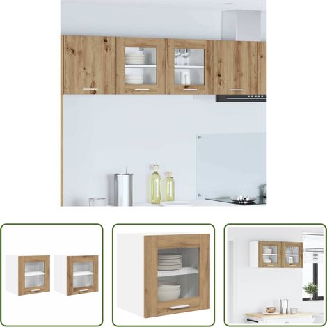 Rangement cuisine - Armoire suspendue Riga 2 pcs Chêne artisanal 40 x 31 x 40 cm (1/5)