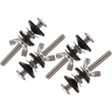 2 Sets Vis et Boulons pour Abattant, Acier Inoxydable, Caoutchouc (1/5)