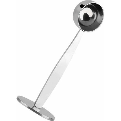 AMXCNOY 2-in-1 Kaffeelöffelhalter, Messlöffel für Espresso, Stempel, Kaffeelöffel aus Edelstahl, Mess- und Stampflöffel (1/4)