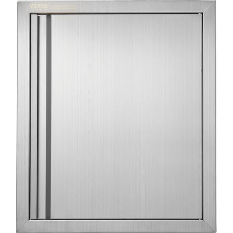 Porte d'Accès pour Barbecue, Porte de Cuisine Extérieure Simple de 457x533 mm, Porte Encastrée en Inox, avec Poignée Encastrée, pour Îlot de Barbecue, Station de Grillades, Placard Extérieure (1/5)