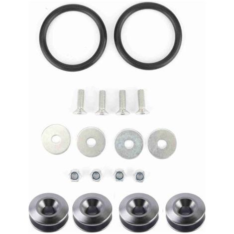 QORVA-Kit d'habillage de baie moteur de rondelle de pare-chocs/boulon d'alliage d'aluminium de voiture fixation à dégagement rapide gris
