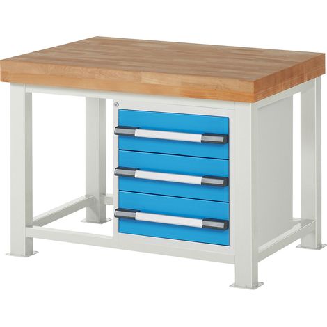 eurokraft pro, Établi pour charges lourdes, 3 tiroirs, l x p (1/2)