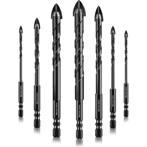 Fliesenbohrer Set 3-12mm Kreuz Wolframkarbid für Fliesen, Glas, Mauerwerk (1/5)