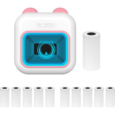 Imprimante thermique portable instantanée poche photo 7 couleurs LED machine étiquettes BT sans fil compatible Android iOS APP reçu mémo collant notes listes scrapbook