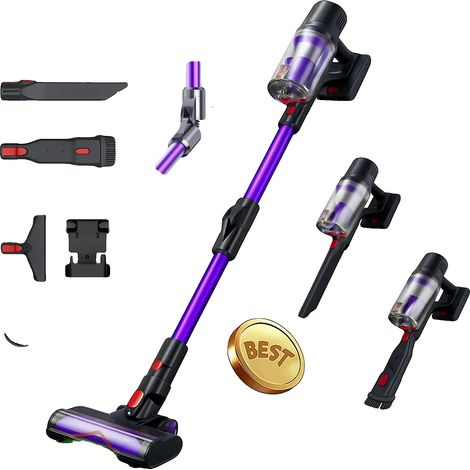 Aspiradora de mano, tubo plegable de 180°, potencia de succión de 55 kPa, DSV112A PÚRPURA (1/5)