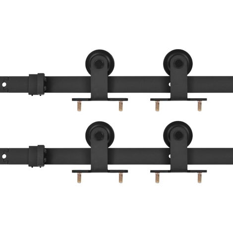 vidaXL Montageset für Schiebetüren 2 Stk 183 cm Schwarzstahl