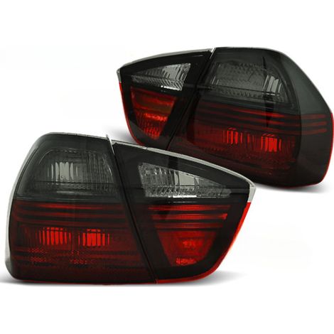 Paire de feux arriere BMW serie 3 E90 Berline de 2005 a 2008 rouge fume-27335722 (1/2)