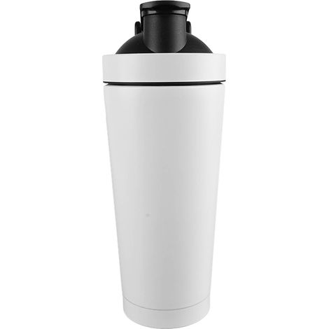Isolierter Sportbecher 750 ml, doppelwandig, mit Schraubverschluss, Edelstahl, ideal für Fitnessstudio und Reisen, weiß (1/5)