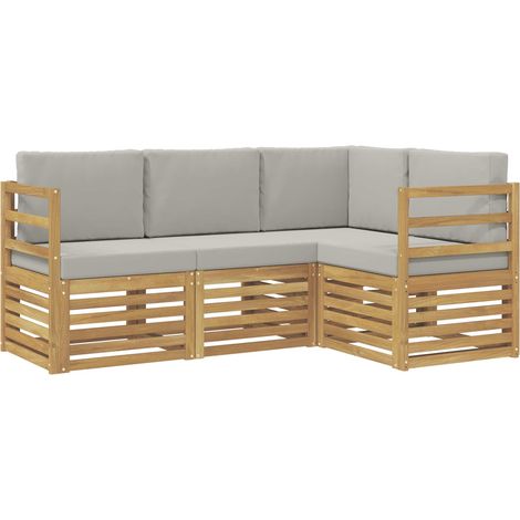 Sofa Sets 4 pcs White and Light Grey 185.5 x 126.5 x 73 cm vidaXL (1/5)