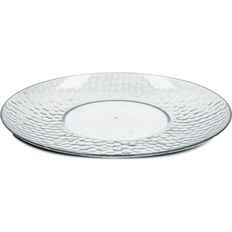 Set de table - JUANIO - Assiettes plates 27 cm - Service 36 pièces - Plastique incassable - Rond (1/4)