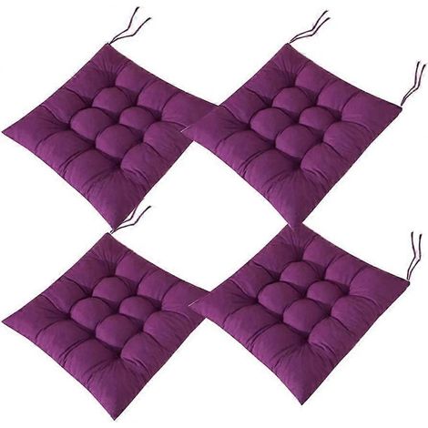 Coussins de chaise carrés 40x40, coussins d'assise, décoration intérieure, coussin matelassé (violet) (1/5)