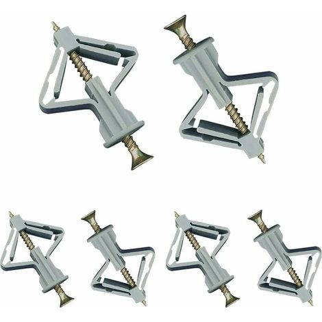 60 Pièces Chevilles pour Plaque de Plâtre,GU.B/bon Chevilles avec Vis pour Plaques de Plâtre, Fixations Murales en Plâtre, Fixations Murales Creuses, pour Installation Murale en Plaque de Pl (1/5)