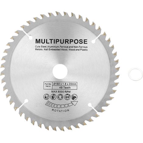 48T Teeth Cemented Carbide TCT Carbide Circular Saw Blade Cutting Machine Tool Accessories Bore (1/5)
