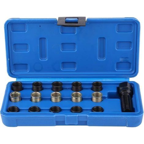 Kit de Réparation de Filetage de Bougie d'Allumage - Ensemble de 16 Pièces M14 x 1,25 mm avec Capuchons de Bougie d'Allumage M14 x 1,25 (1/5)
