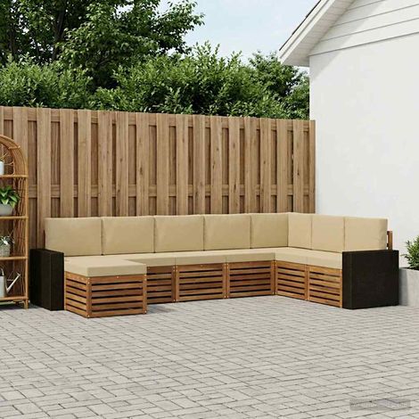 Teenpull – Outdoor-Sofagarnitur 8 Stk. Natur und Beige (1/5)