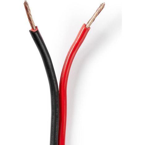 Cable de altavoz 2x 150 mm acc 1000 metros redondo pvc rojo negro embalsamar