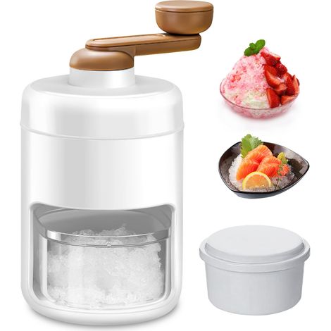 Manual ice crusher, manual crushed ice machine, portable crushed ice machine, portable slush machine and snow cone machine with ice cube mold for mixing (1/5)