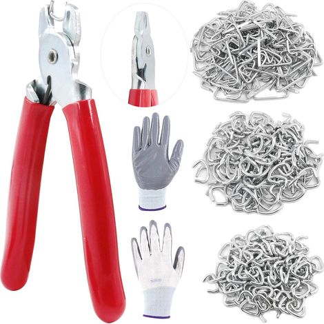 Lot de 360 anneaux de porc galvanisés de 1,9 cm, 1,2 cm, 3/8" avec pince droite pour anneaux porcs - Kit d'installation pour amortisseur élastique, cordons, cages pour animaux (1/5)