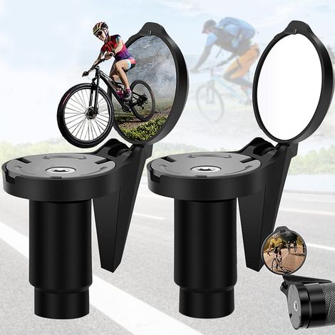 Rnemitery – Rétroviseur de vélo 360° réglable – Miroir convexe HD résistant aux chocs – Compatible guidons 21-23mm – Installation rapide