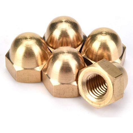 Écrou de Dôme, écrou Hexagonal Borgne, Boulons à Filetage Femelle en Laiton Couvrent les écrous de Dôme pour la Protection des Attaches de Véhicule Intérieur Extérieur(M5 (20PCS)) (1/5)