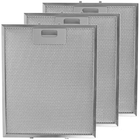 Lot de 3 filtres en maille d'aluminium pour hotte aspirante Argenté 300 x 250 mm (1/5)