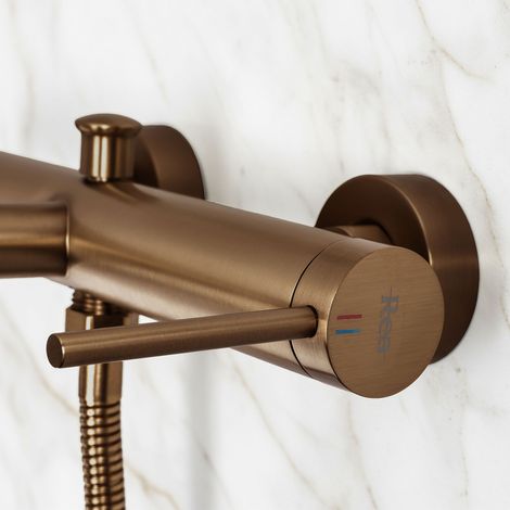 MISCELATORE DA PAVIMENTO PER VASCA REA FOSS BRUSHED COPPER (1/3)