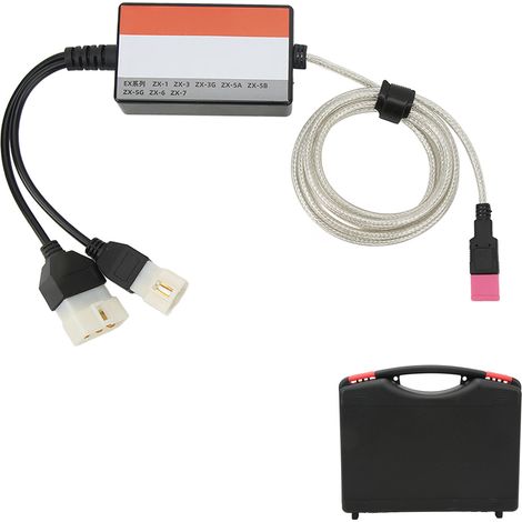 Câble diagnostic excavatrice Hitachi ZAX200 EX200 V3.10 interface USB logiciel MPDR 3.9 robuste ABS (1/5)
