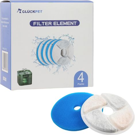 Filtros para Fuentes de Gatos Triple Capa Carbón Activo Resina y Agodón 4 Unidades Glückpet (1/4)