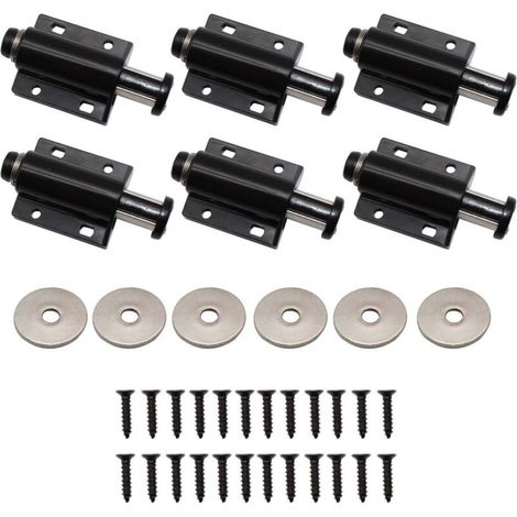 Stück Magnetverschlüsse, Druckverschluss, magnetischer Türdämpfer, Druckmagnet, Druckverschluss, für Schrankschubladen (Schwarz)