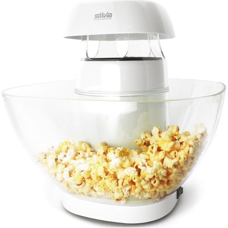 Machine à pop-corn à air chaud PM 440 1200 W - Préparation sans graisse en 2 min avec bol de 4,5 L, arrêt automatique, interrupteur marche/arrêt, antidérapant - Blanc (1/3)