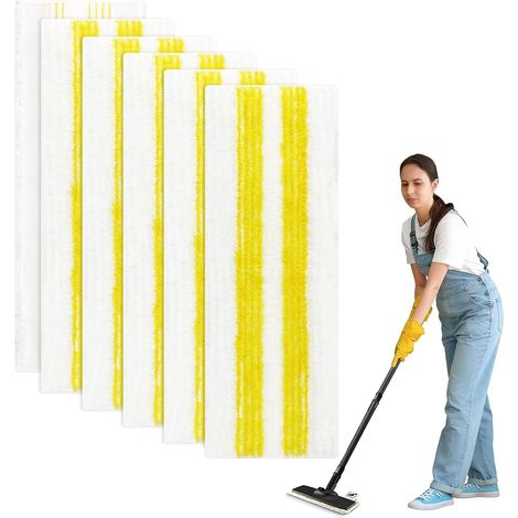 6 Refill Mop Kit for EasyFix Steam Cleaners Microfibre cloth for EasyFix SC 1, SC 2, SC 3, SC 4, SC 5 accessories, for all types of floors (1/5)