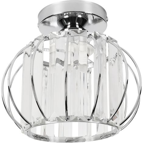 NORCKS Plafón Redonda Moderna de Vidrio, Diámetro 20 cm, Plata, E27, Fácil de Instalar (1/5)