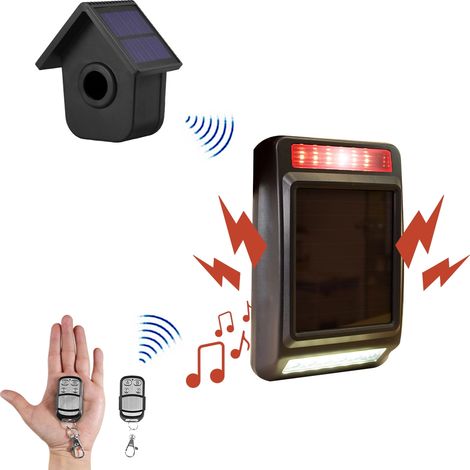 Alarme extérieure autonome sans fil longue distance (600m) - Détecteur de mouvements (solaire) + sirène solaire (DA600+) (1/5)