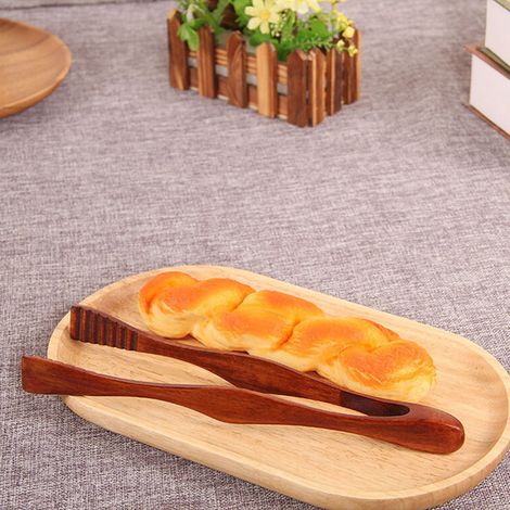 Pinces alimentaires en bois, pinces à pain, pinces pour buffet/barbecue, pinces à salade/collation japonaises (1/5)