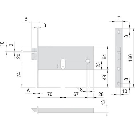 Serratura Elettrica da Infilare per Cisa Alluminio 14510 E70 16 mm 67 mm