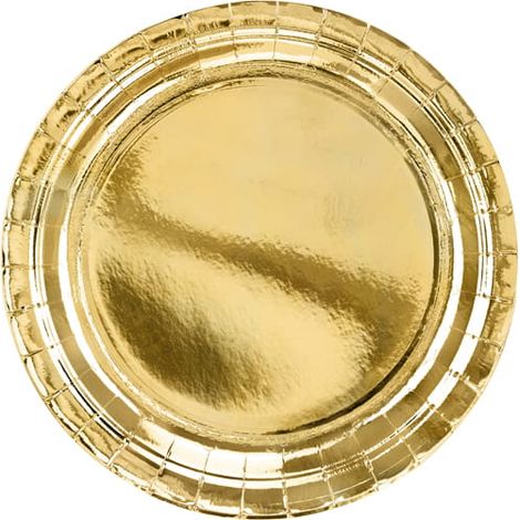 Assiettes rondes, dorées, 23 cm (1 paquet / 6 pièces) (1/5)
