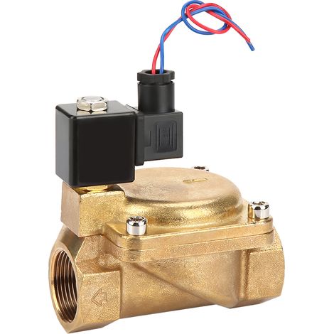 Électrovanne laiton 1"1/4 normalement fermée 2 voies à membrane, 12V DC, soupape solénoïde industrielle (1/5)