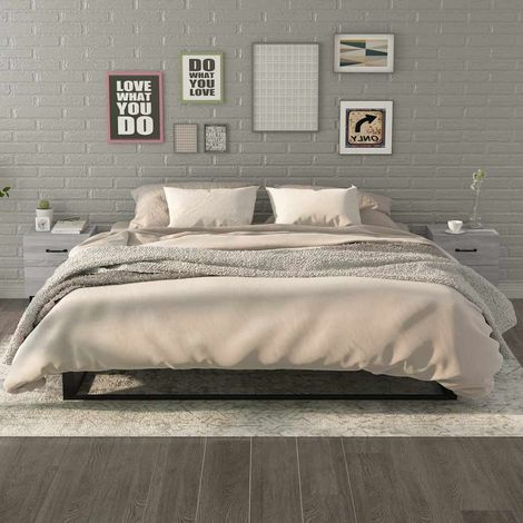 vidaXL Mesita de noche 2 unidades gris sonoma 40x35x47,5 cm (1/5)