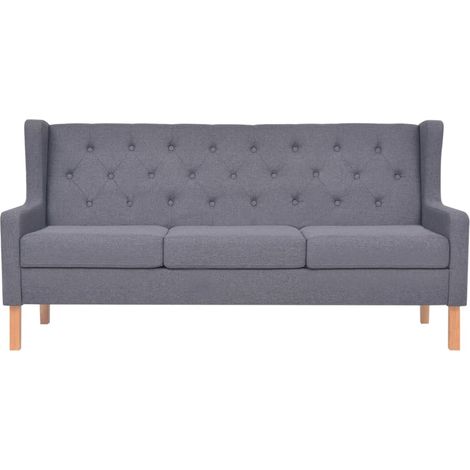 Conjunto de sofás de 2 piezas 140 x 68 x 90 cm tela gris 020020844