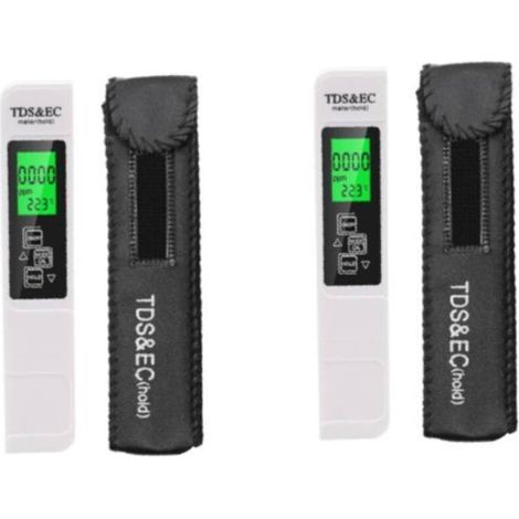 Pack of 2 TDS testers, 4 in 1 digital water quality tester, portable LCD tester with EC and temperature function for drinking water, swimming pool and aquarium. (1/4)