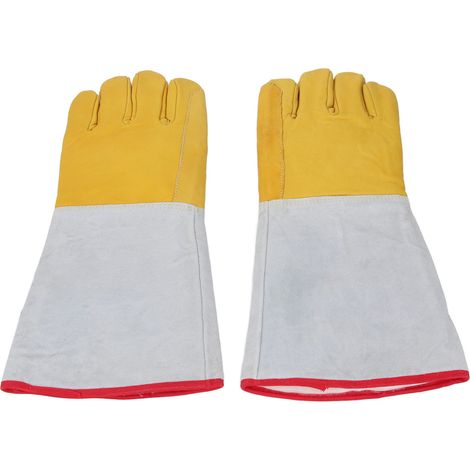 2 Gants de protection contre le froid en cuir de vachette 40 cm pour azote liquide, glace carbonique et entreposage frigorifique (1/5)