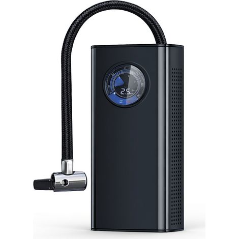 Gonfiatore per pneumatici portatile ricaricabile analogico, nero, confezione regalo (1/5)