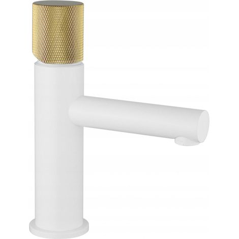 Mexen Elba One robinet de lavabo, Blanc/Or - 74101-25 (1/2)