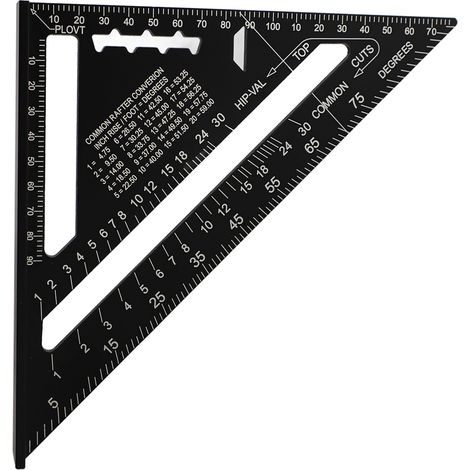 Équerre triangulaire noire pour mesure d'action de guitare, règle précise en bois, outil de luthier, gabarit triangle pour réglage cordes, accessoire menuiserie, 1 pièce. (1/5)