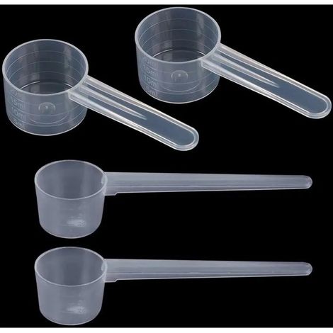 Lot de 4 cuillères doseuses transparentes graduées en 5 g et 10 g - Pâtisserie - Cuillères doseuses en grammes (1/4)